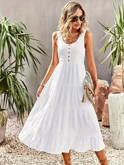 Light U-Neck Suspender Dress