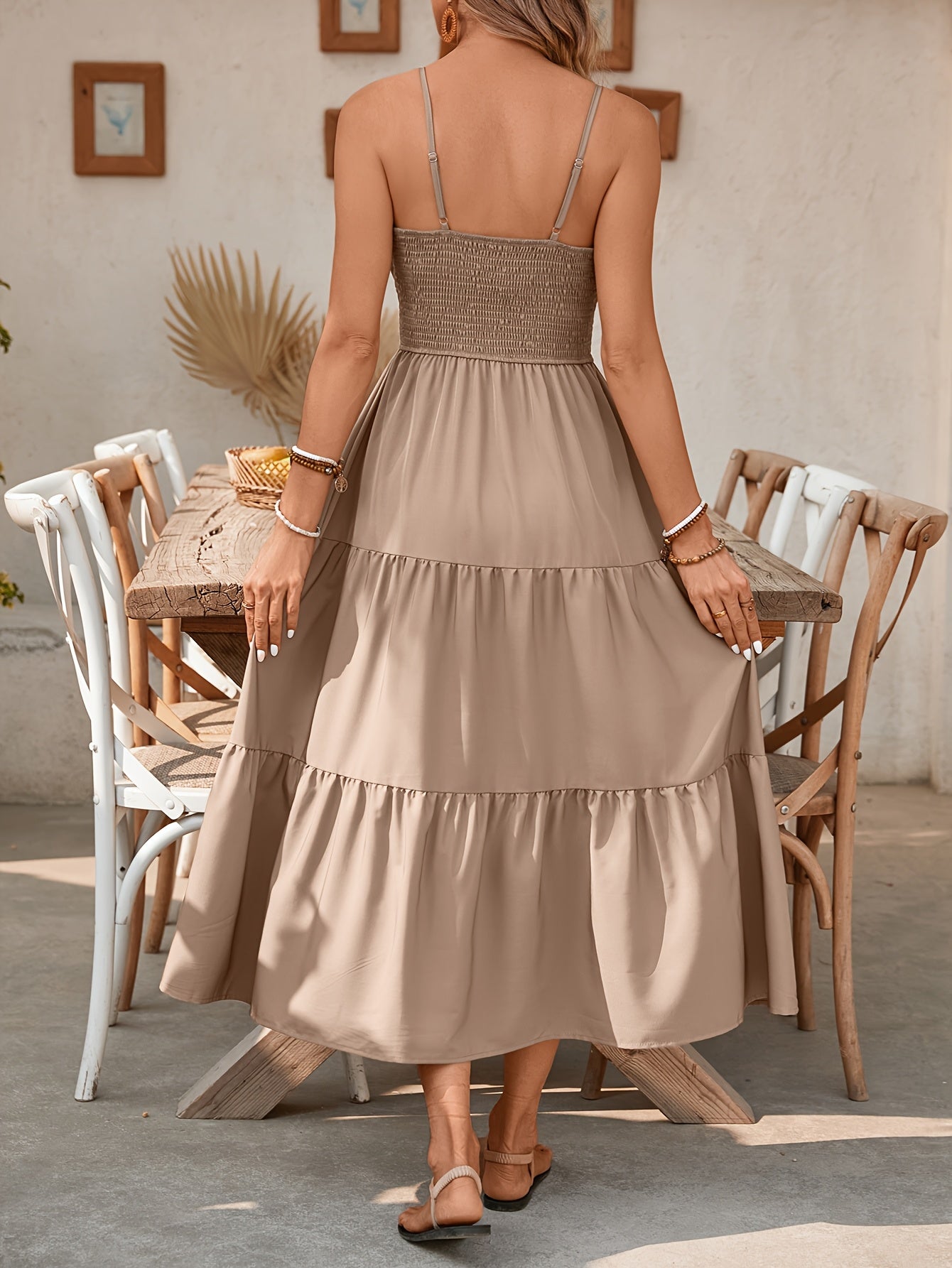 Elegant Ruched Sleeveless Maxi Dress