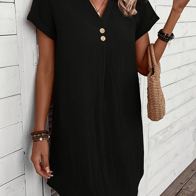 Elegant Faux V-Neck Dress