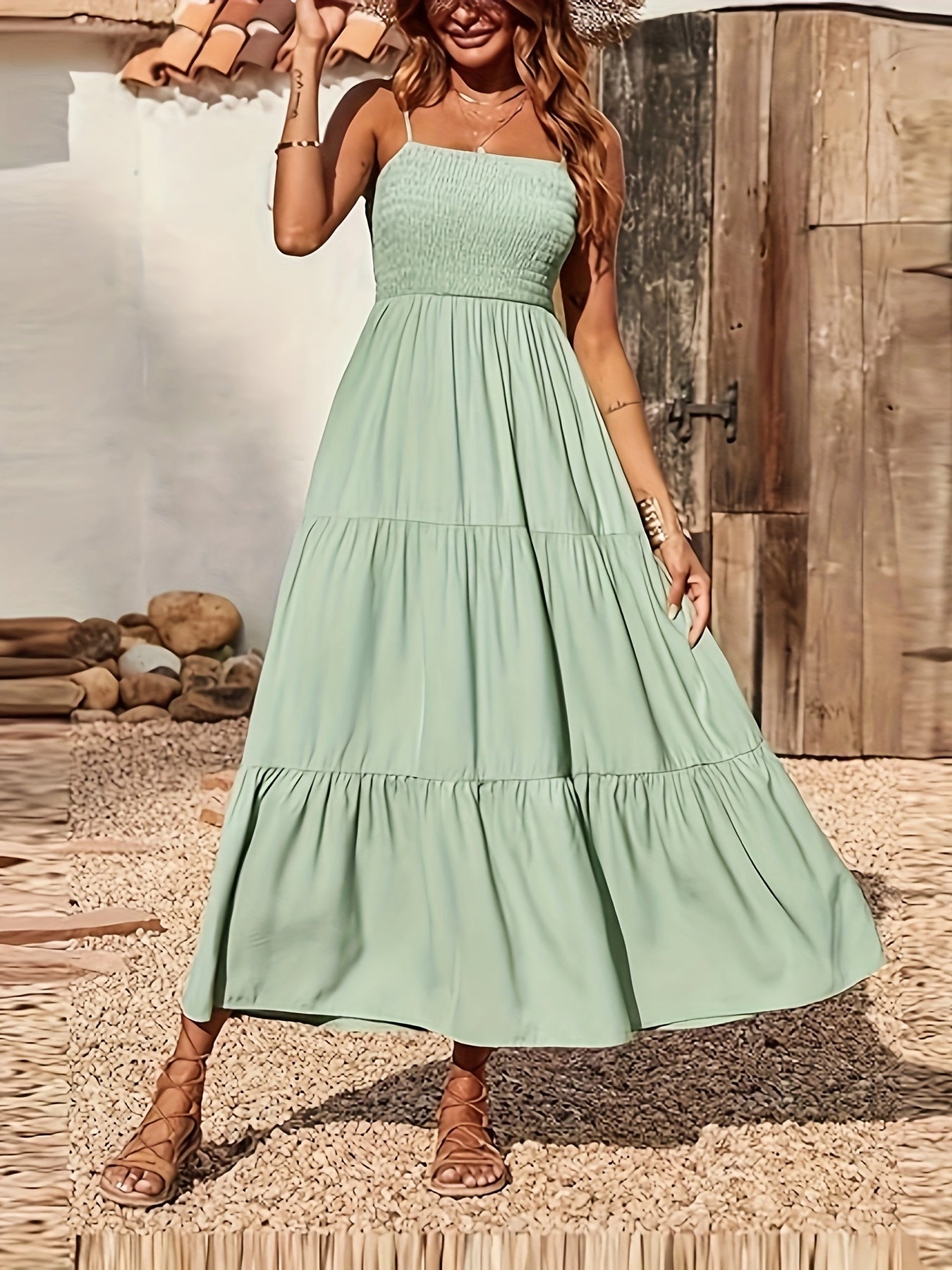 Light Ruffled Midi Dress