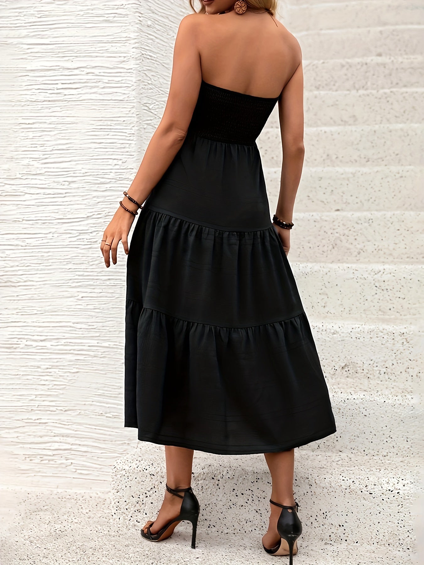 Elegant Shirred Summer Dress