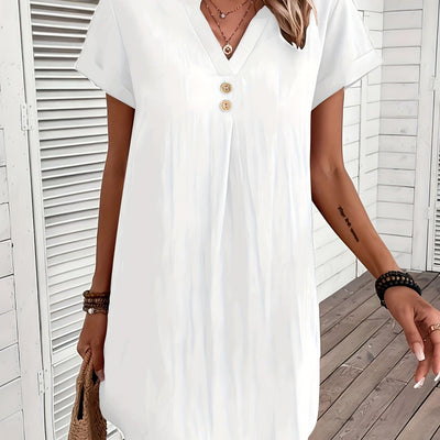 Elegant Faux V-Neck Dress