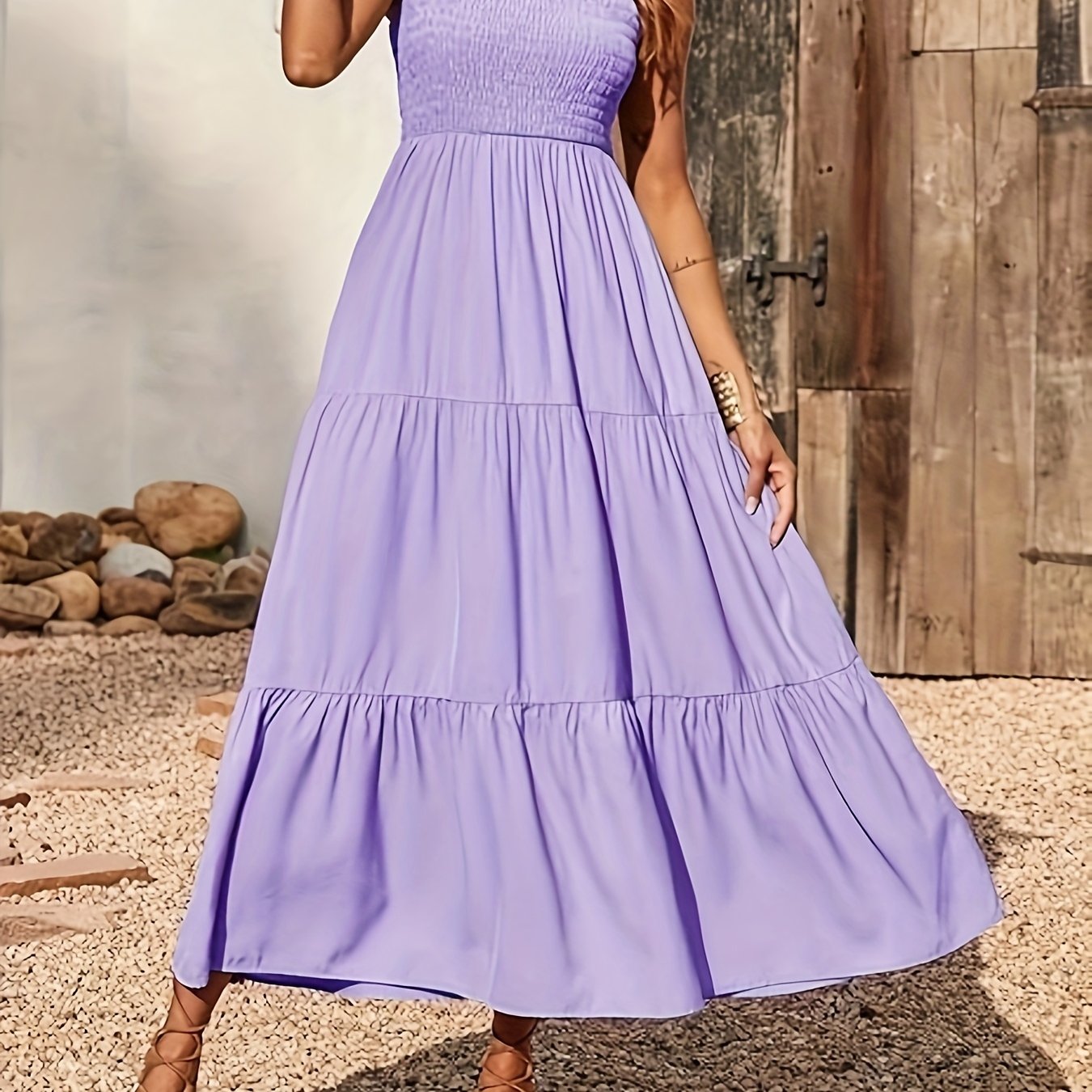 Light Ruffled Midi Dress