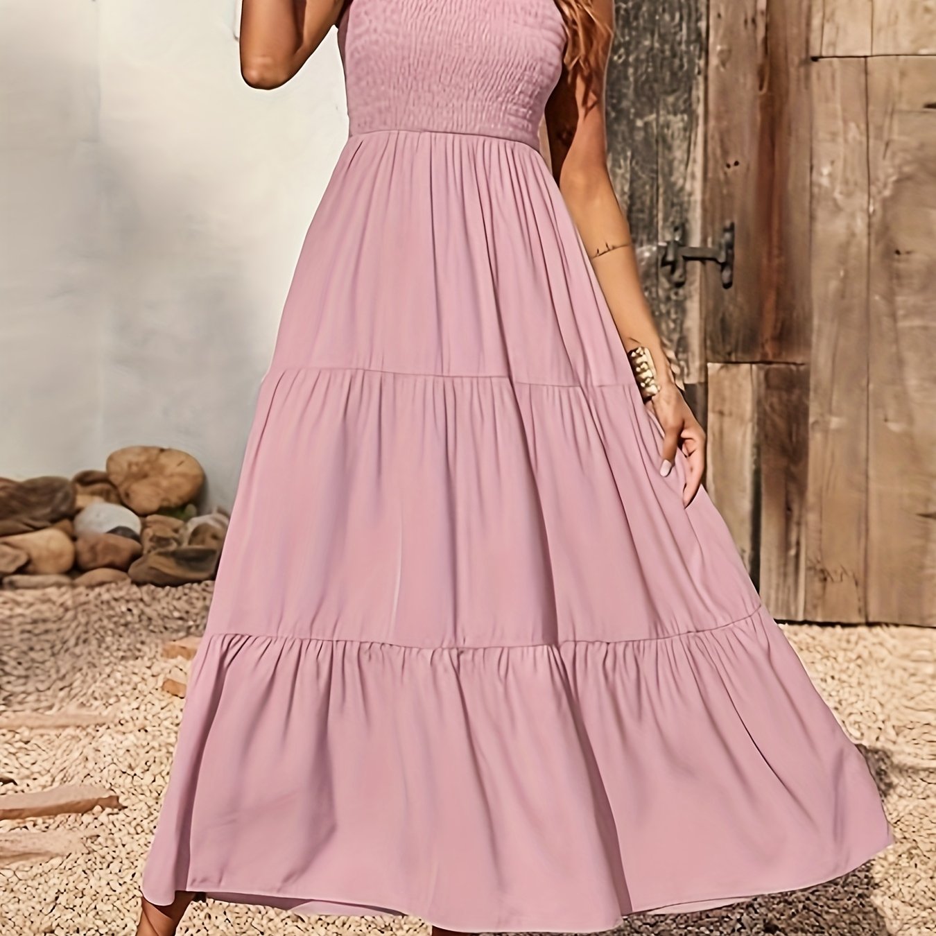 Light Ruffled Midi Dress