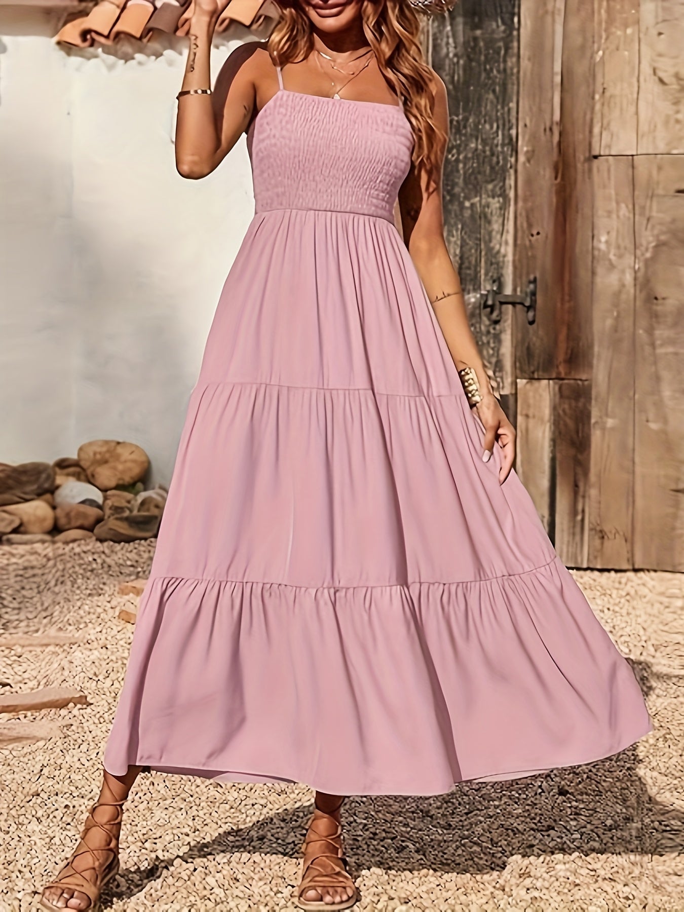 Light Ruffled Midi Dress
