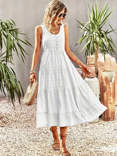 Light U-Neck Suspender Dress