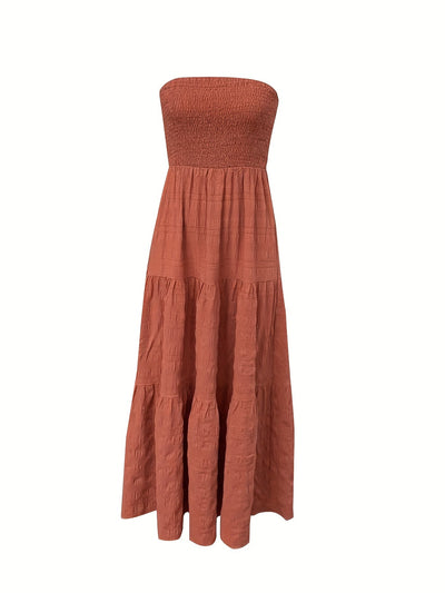 Elegant Shirred Summer Dress
