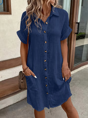Casual Button-Up Shirt Dress