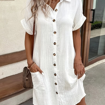 Casual Button-Up Shirt Dress