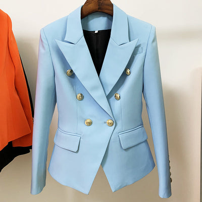 Pink Slim Blazer – Women’s Double Breasted