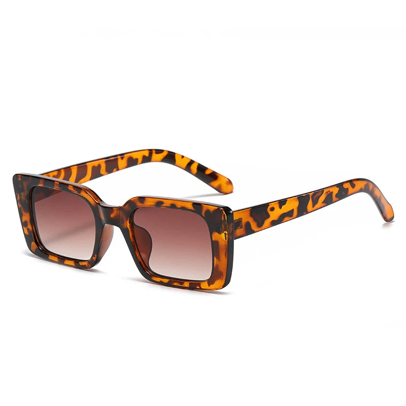 Retro Leopard Square Sunglasses