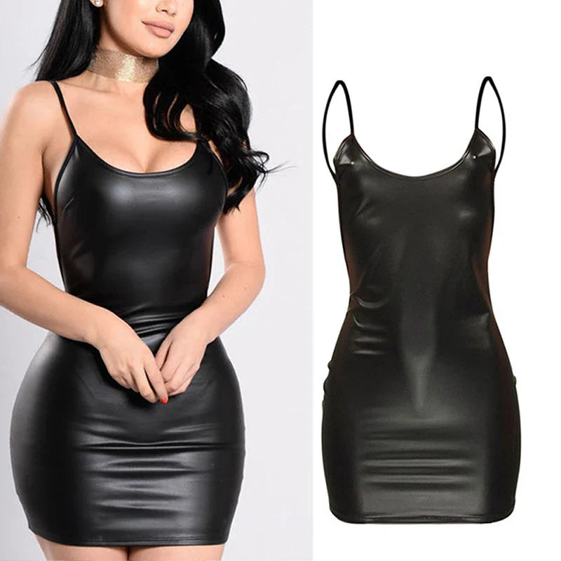 Backless Spaghetti Strap Mini Dress – Sexy Low Neck Clubwear