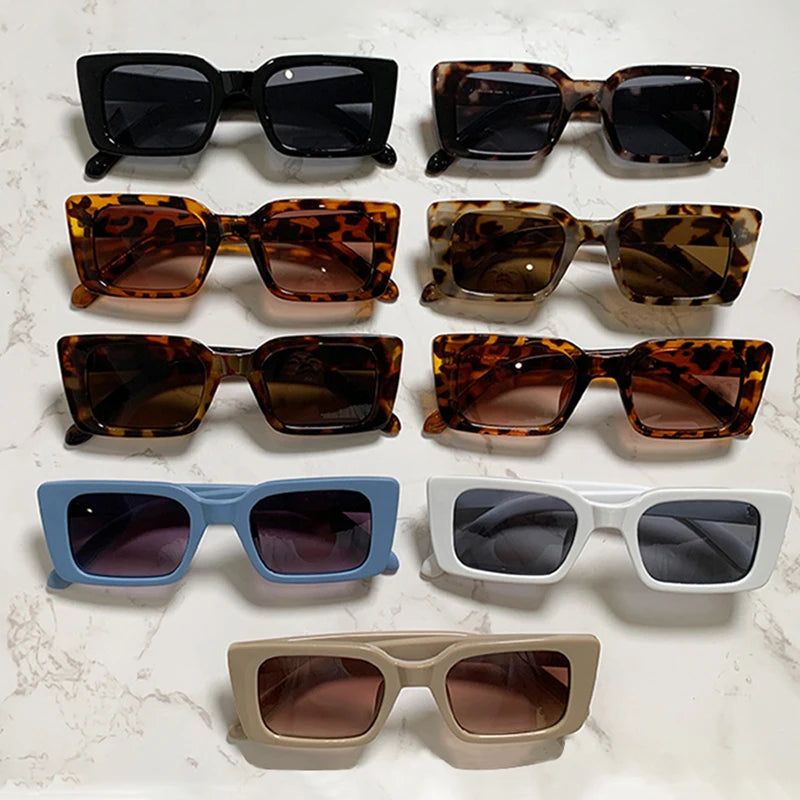 Retro Leopard Square Sunglasses