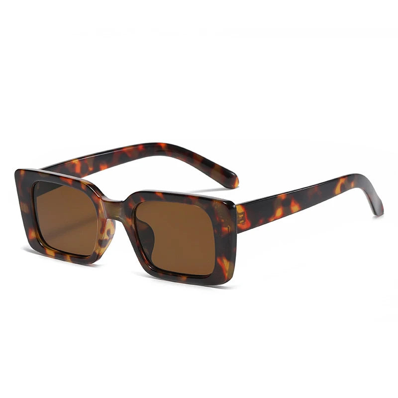 Retro Leopard Square Sunglasses