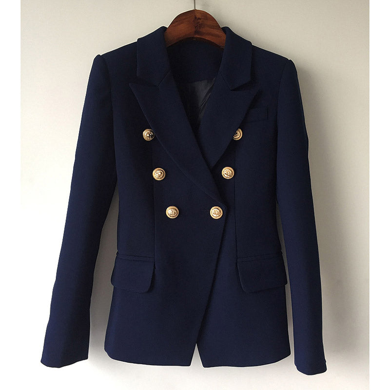 Pink Slim Blazer – Women’s Double Breasted