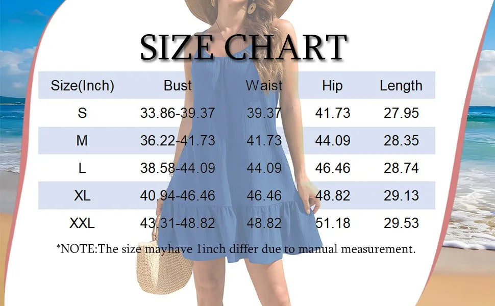 Spaghetti Strap Ruffle Dress – Sleeveless Beach Look