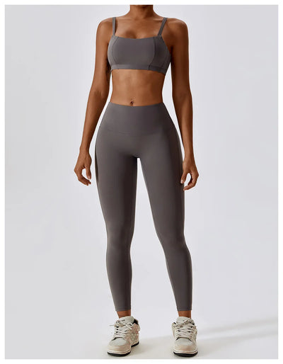 Seamless 2-Piece Workout Set – High Waist Leggings & Top