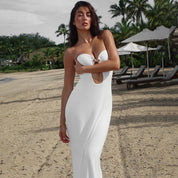 Strapless Cut Out Maxi Dress