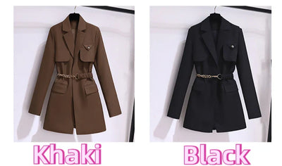 Korean Style Blazer – Women’s Lace-Up Jacket