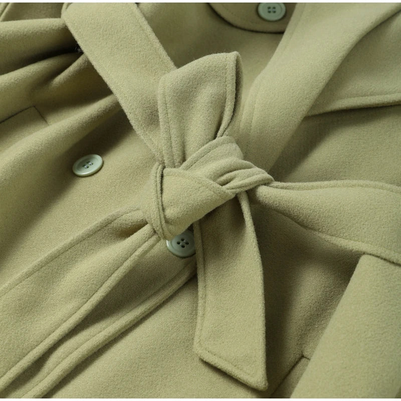 Wool Blend Coat – Elegant Belted Winter Wear