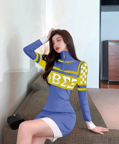 Sexy Crochet Bodycon Dress – Knitted Y2K Long Sleeve Look