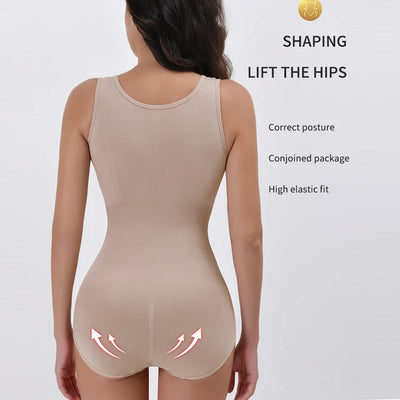 New Waist Shapewear Bodysuit With Zipper Belt