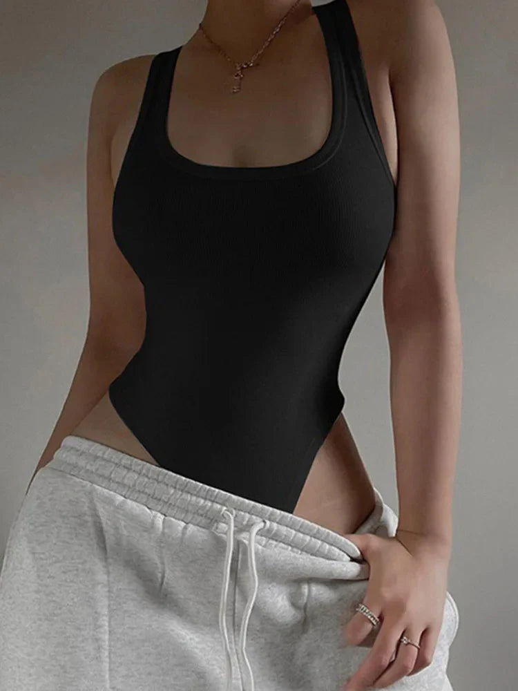 Off-Shoulder Knit Bodysuit – Sexy Halter Clubwear