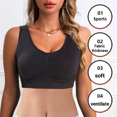 Seamless Ribbed Sports Bra – Black Yoga Crop Top