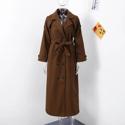 Wool Blend Coat – Elegant Belted Winter Wear