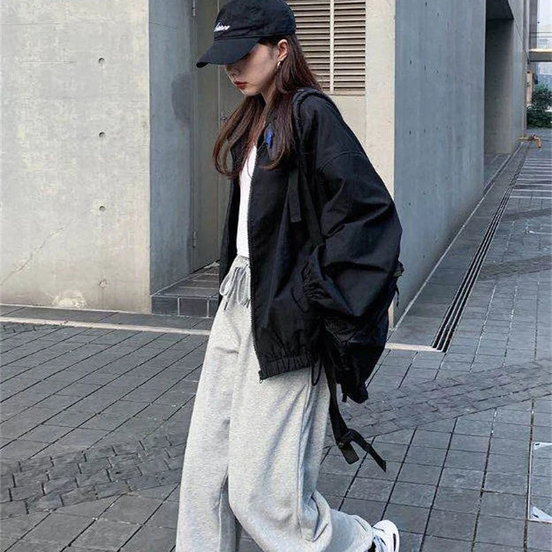 Oversized Korean Zipper Streetwear Jacket