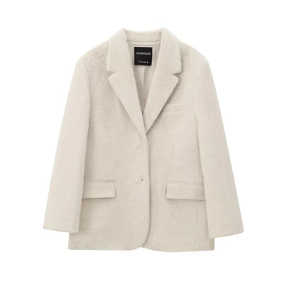 Faux Fur Blazer – Women's Long Jacket