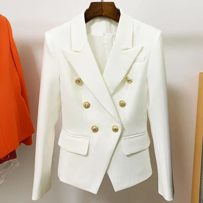 Pink Slim Blazer – Women’s Double Breasted