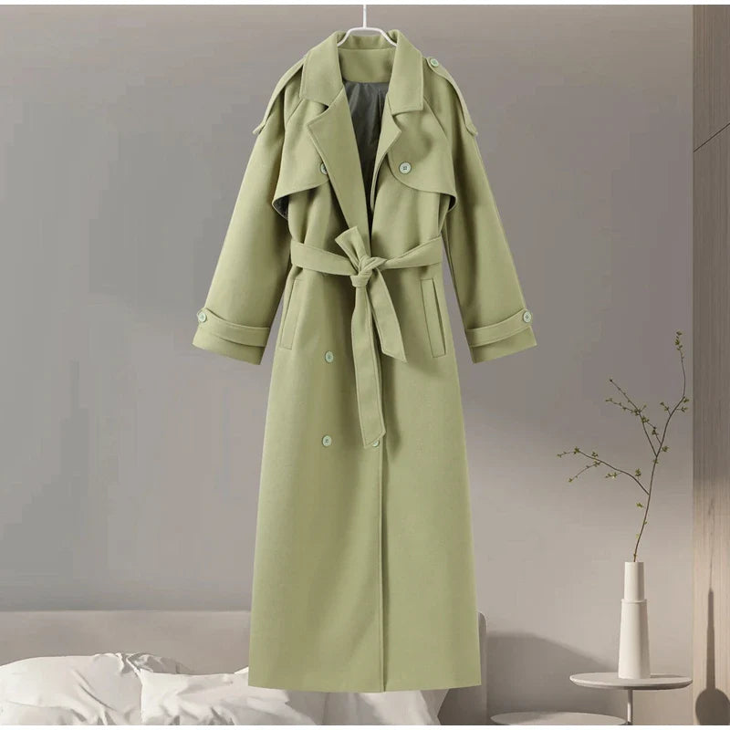 Wool Blend Coat – Elegant Belted Winter Wear