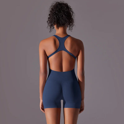 Backless Fitness Bodysuit – Sleeveless Yoga Jumpsuit