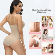 V Neck Spaghetti Strap Shapewear Bodysuit