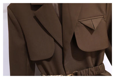 Korean Style Blazer – Women’s Lace-Up Jacket
