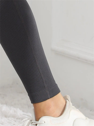 High Waist Ribbed Leggings – Seamless Fall/Winter Fit