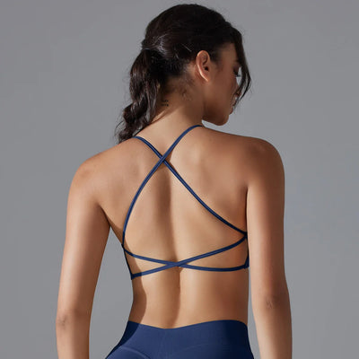 Cross-Back Sports Bra – Padded Yoga Bralette