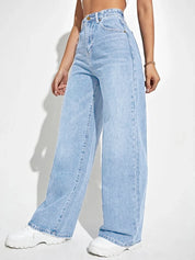 European and American loose Denim wide leg pants