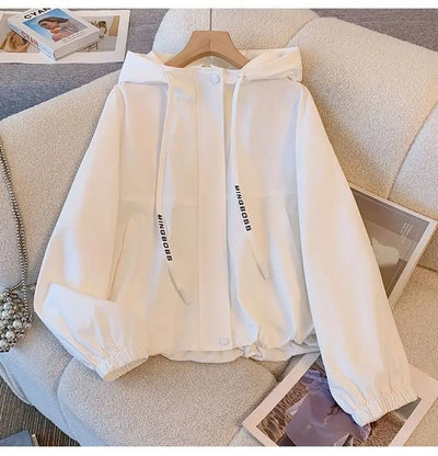 Hooded Zipper Jacket – Women’s Loose Fit