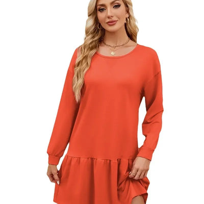 Sweater Bodycon Dress – Solid Round Neck Autumn Look