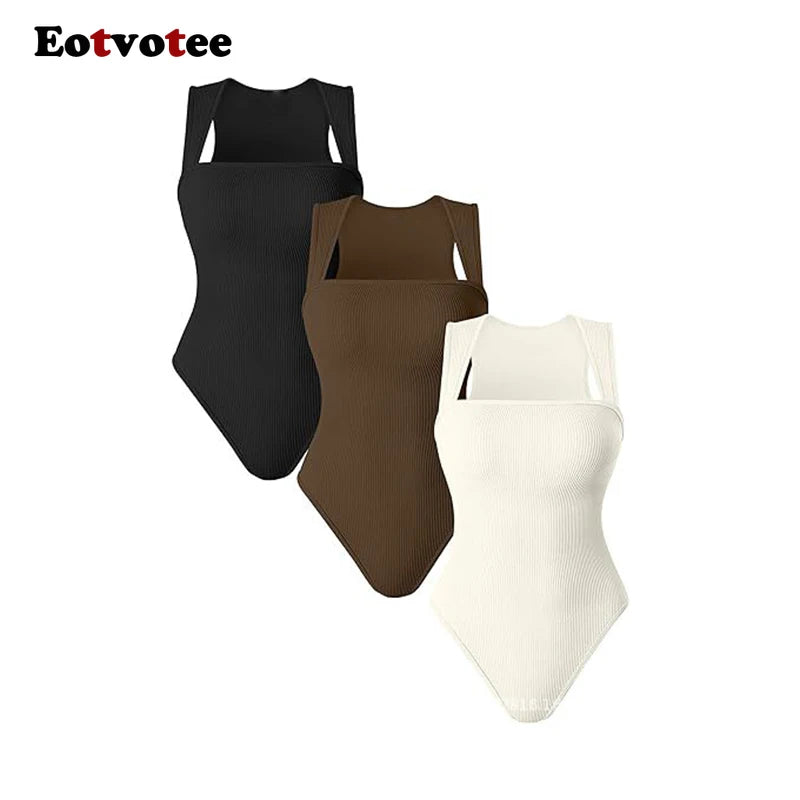 Square Neck Sleeveless Bodysuit