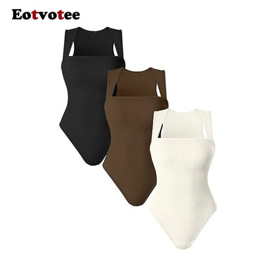 Square Neck Sleeveless Bodysuit
