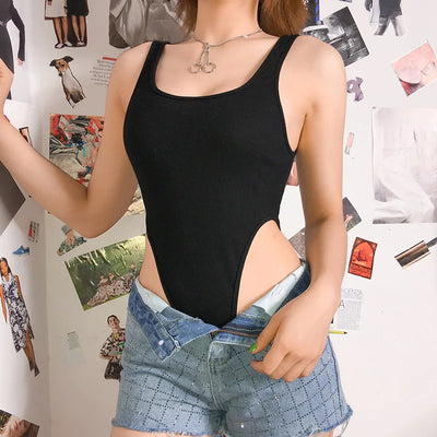Y2K Sleeveless Bodysuit – Sexy Vintage Streetwear Style