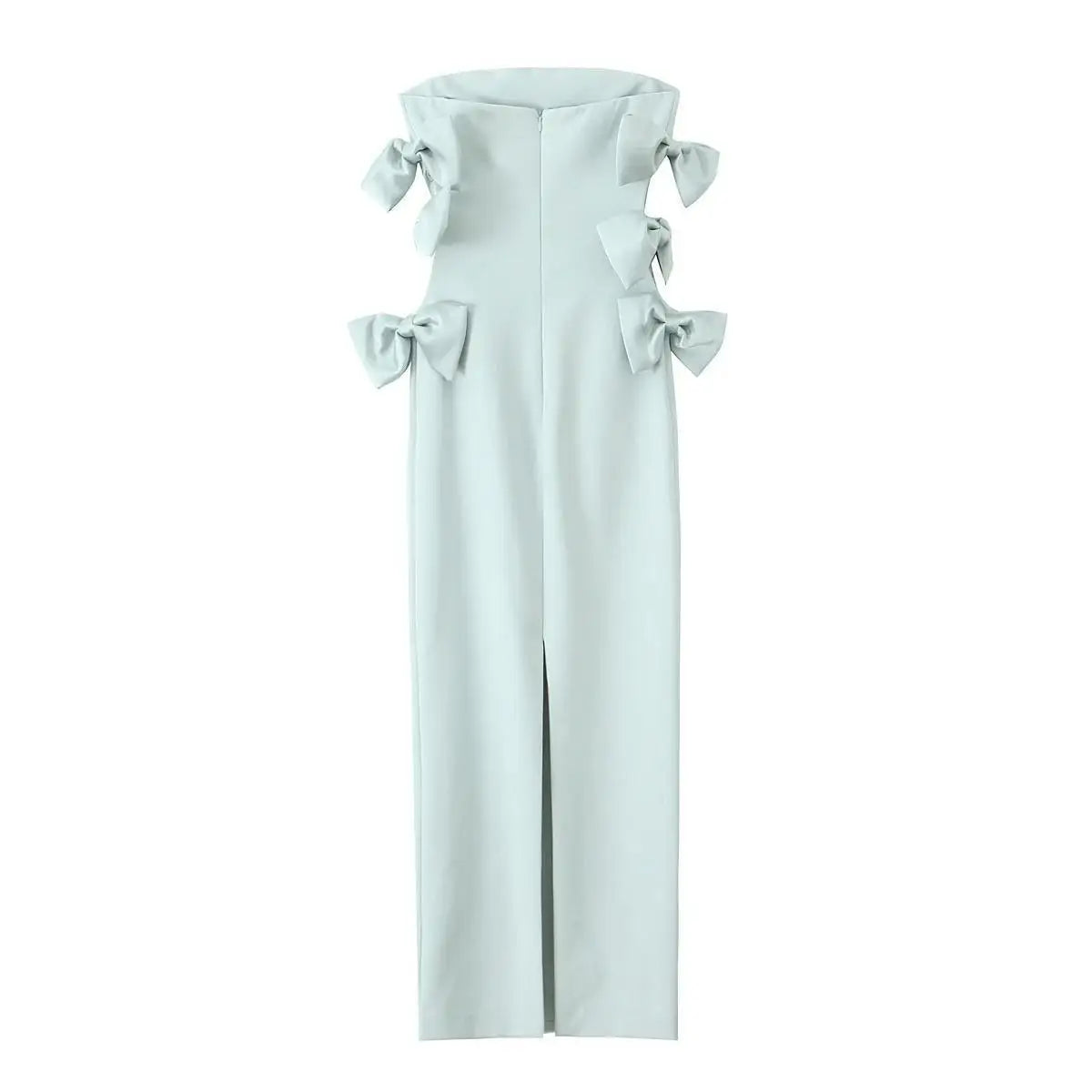 Off-Shoulder Hollow-Out Bow Midi Dress – Summer Party Style