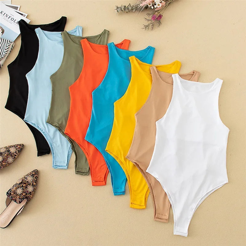 Sleeveless Bodycon Bodysuit – Slim Fit Streetwear One-Piece