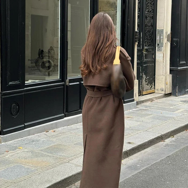 Wool Blend Coat – Elegant Belted Winter Wear