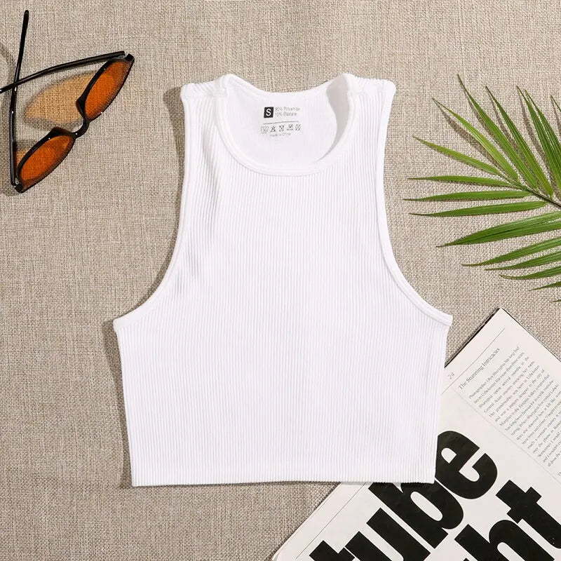 Seamless Ribbed Crop Tank – Breathable Workout Top