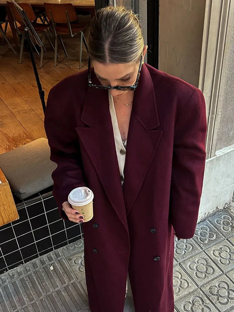 Elegant Lapel Long Sleeve Coat