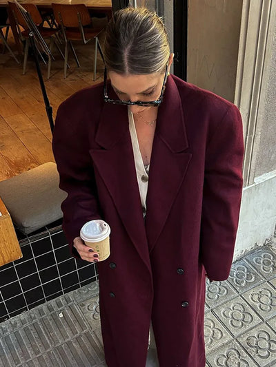 Elegant Lapel Long Sleeve Coat